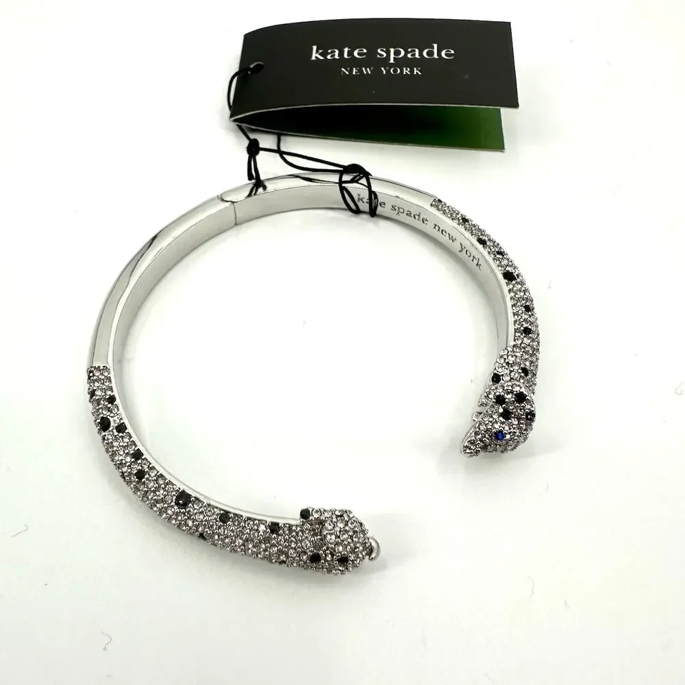 Kate Spade New York  Cubic Zirconia Pave 'Hot Dog' Hinged Cuff Bracelet NWT - Picture 3 of 8